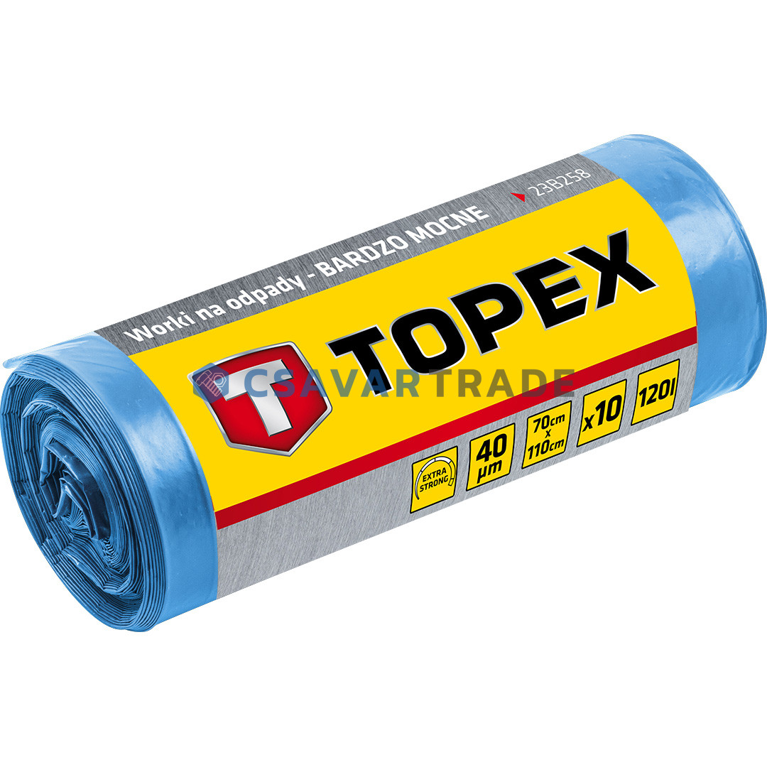 TOPEX - Szemeteszsák (1cs. = 10db), 40mic, 70x110cm (120l)