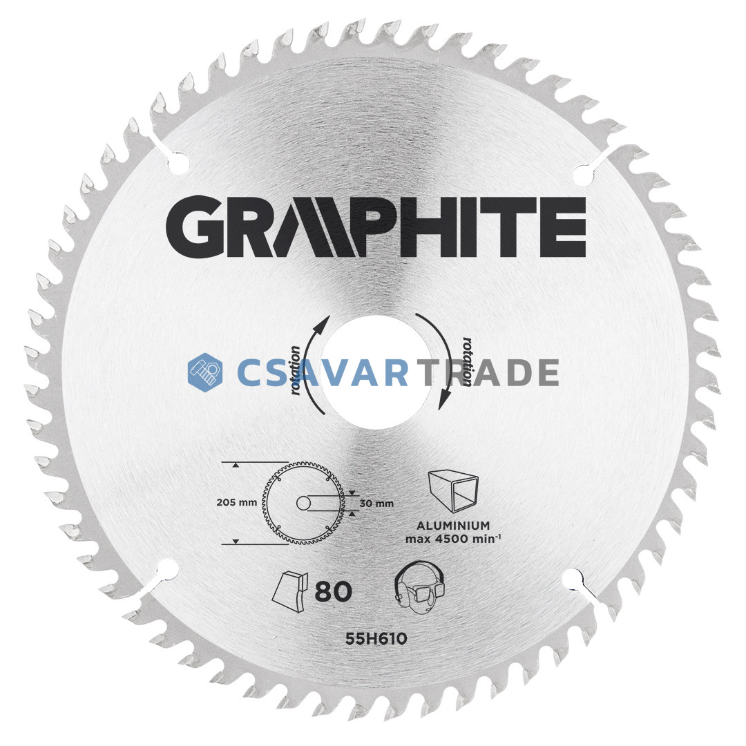 GRAPHITE - Körfűrészlap, 100 fogas, alumíniumhoz, 210x30mm