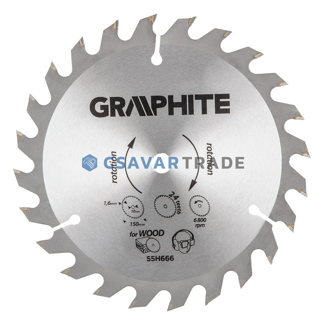 GRAPHITE - Körfűrészlap, 24 fogas, Energy+, 150x10mm