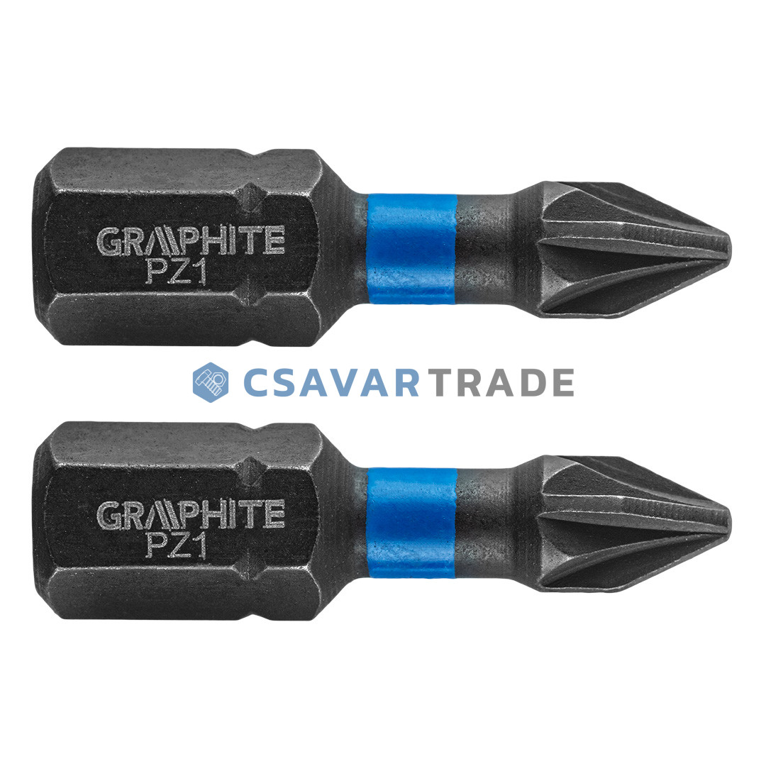 GRAPHITE - Torziós ütvecsavarozó bit (1cs. = 2db), PZ1 x 25mm