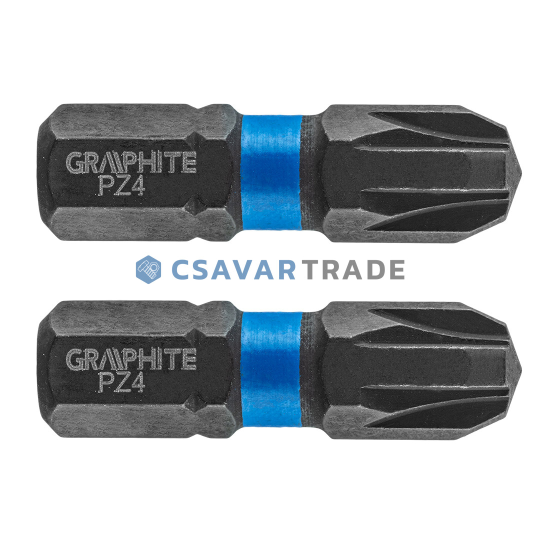 GRAPHITE - Torziós ütvecsavarozó bit (1cs. = 2db), PZ4 x 25mm