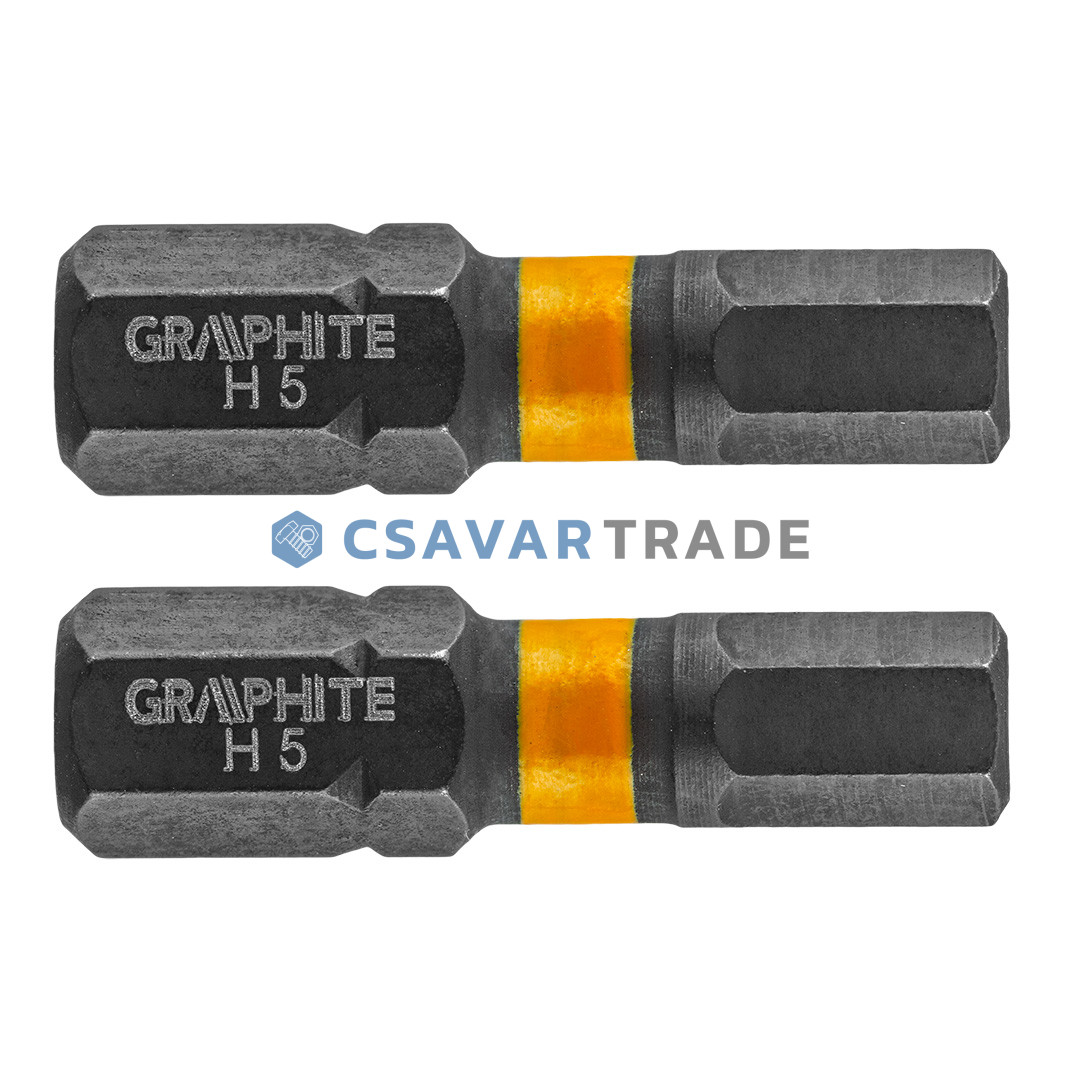 GRAPHITE - Torziós ütvecsavarozó bit (1cs. = 2db), SW5 x 25mm