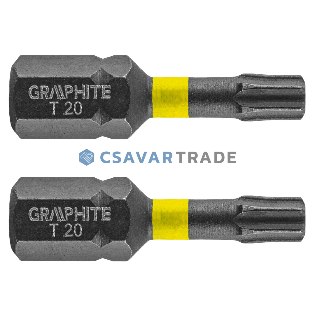 GRAPHITE - Torziós ütvecsavarozó bit (1cs. = 2db), Tx20 x 25mm