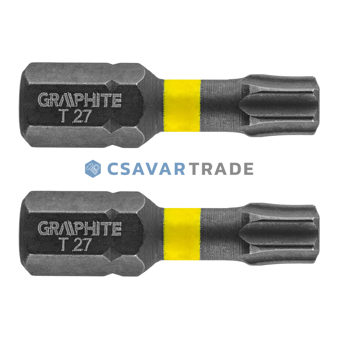 GRAPHITE - Torziós ütvecsavarozó bit (1cs. = 2db), Tx27 x 25mm