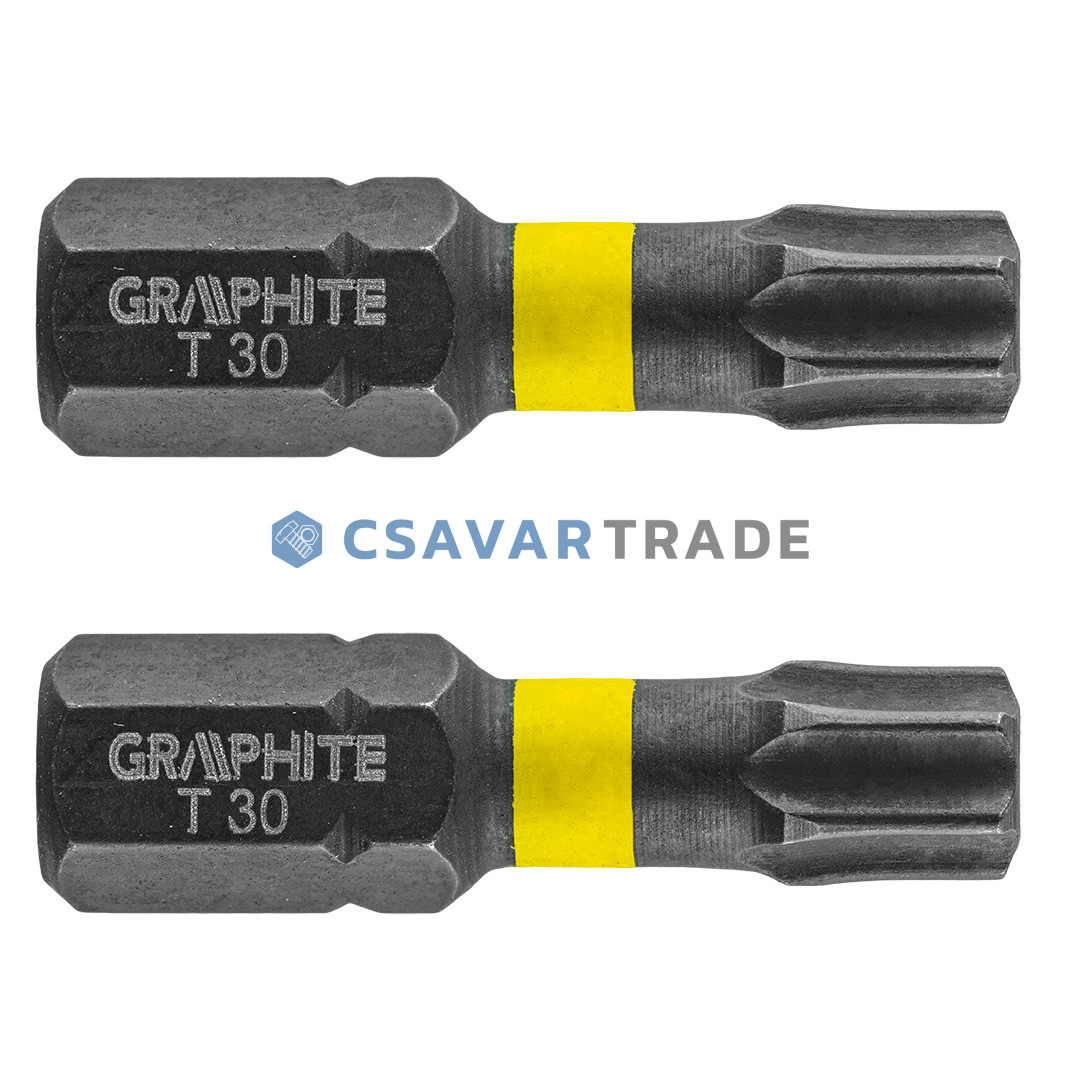 GRAPHITE - Torziós ütvecsavarozó bit (1cs. = 2db), Tx30 x 25mm