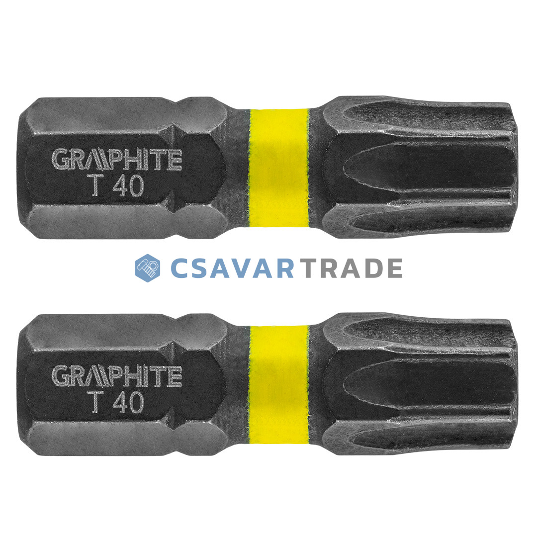 GRAPHITE - Torziós ütvecsavarozó bit (1cs. = 2db), Tx40 x 25mm