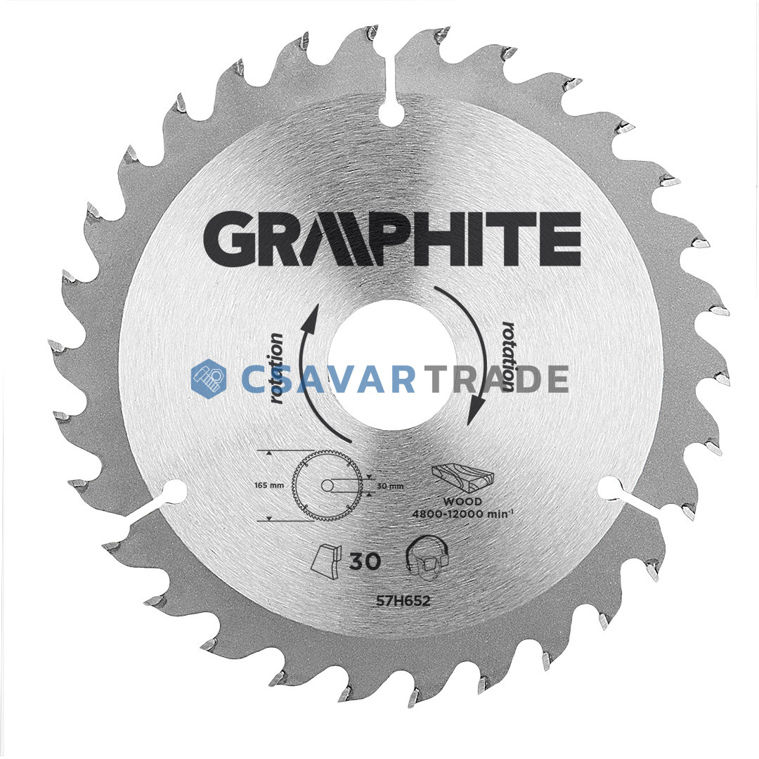 GRAPHITE - Körfűrészlap, 30 fogas, 165x30mm