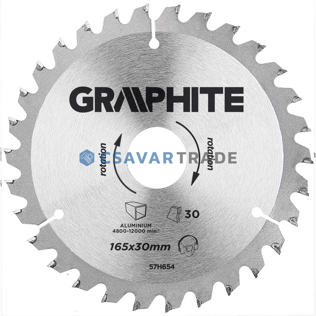 GRAPHITE - Körfűrészlap, 30 fogas, alumínium, 165x30mm