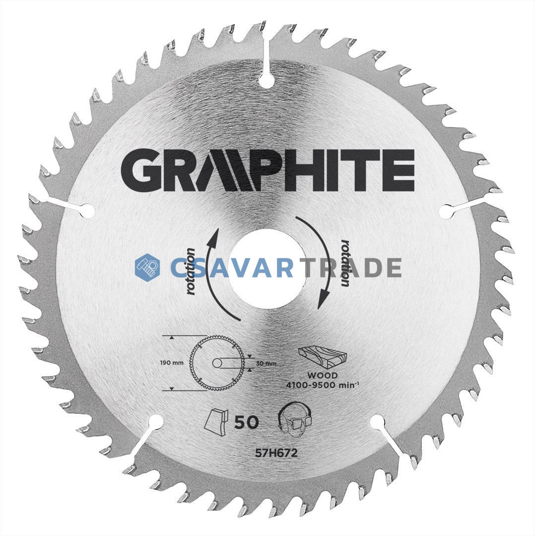 GRAPHITE - Körfűrészlap, 24 fogas, 190x30mm