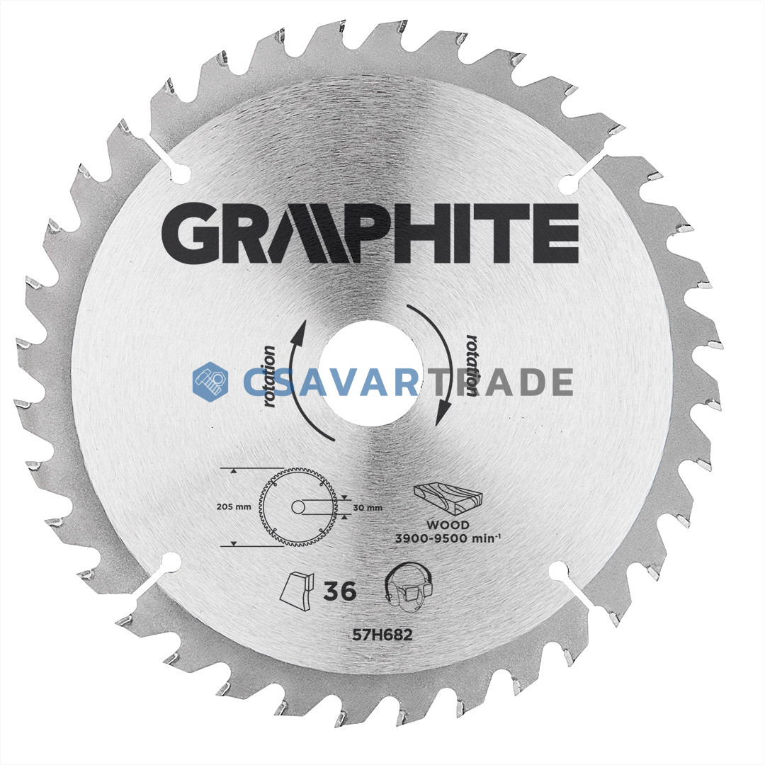 GRAPHITE - Körfűrészlap, 36 fogas, 216x30mm