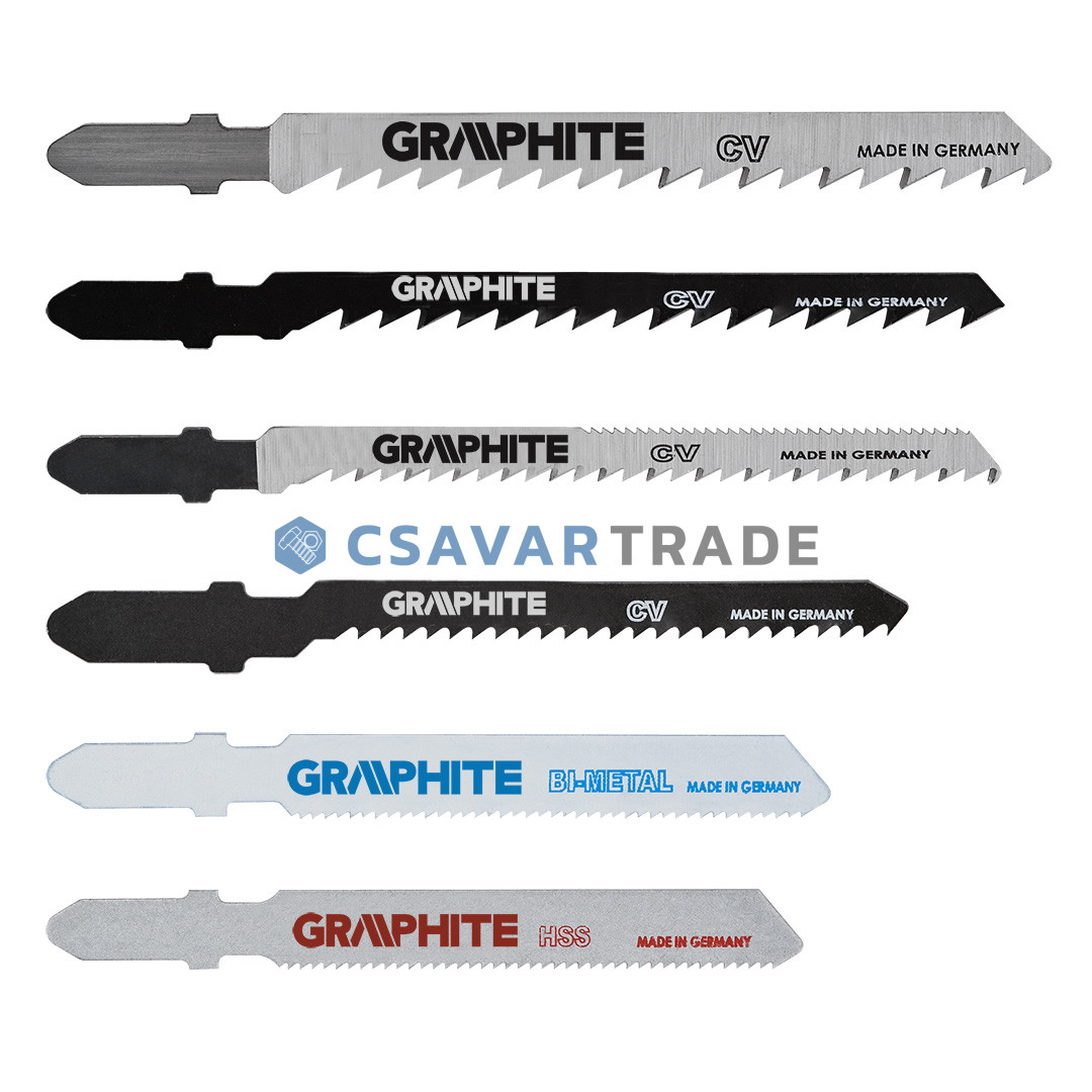 GRAPHITE - Dekopírfűrészlap készlet, Bosch befogással, 6 darabos